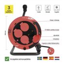 25m dobos hosszabbító gumi kábellel 25m 3x1mm2 4x2+F IP44 P082251 Emos