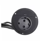 OMU system TAB15 1G1U kerek beépíthető asztali csatlakozó USB-C töltővel 250VAC 16A 1,8m kábel