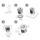 OMU system TAB15 1G1U kerek beépíthető asztali csatlakozó USB-C töltővel 250VAC 16A 1,8m kábel