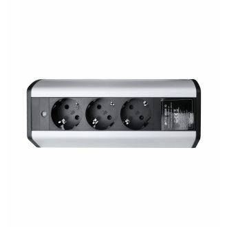   OMU system ARD20 3G asztalra rögzíthető elosztó 3x2+F schucko, ezüst, 250VAC 16A