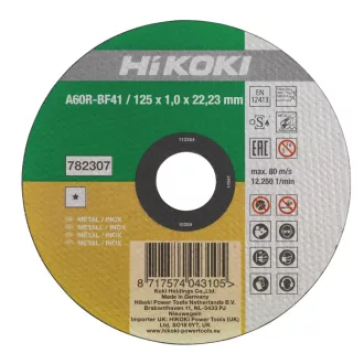   Hikoki vágótárcsa, vágókorong inox 125/1,0 125mm 1mm él 782307 fém flexkorong 782307