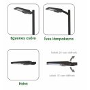 OMU Lighting SOL-LSK-15W-B napelemes szolar LED közvilágítási lámpa 15W 1600lm 4000K fekete