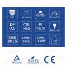 OMU Lighting LED izzó E27 A60 12W 1440lm 6500K hideg fehér emelt fényerejű garancia 3 év