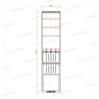   PVT-K-L 40 FE Kábelelosztó szekrény szakaszoló nélkül CSP 74000010