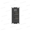 MODUL 1M 2xUSB töltő aljzat 5V 2,4A antracit EM67AT 38488